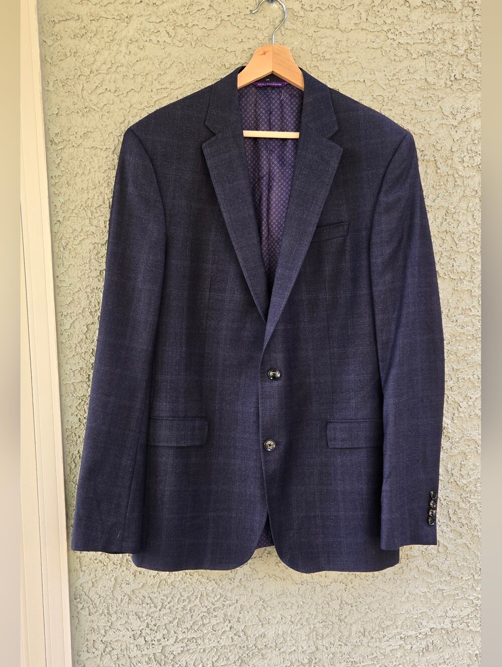 Ted Baker Endurance Men's Navy Windowpane Two-Button Blazer